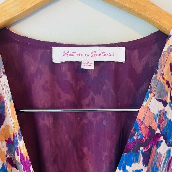 Meet Me In Santorini Ikat Flower Maxi Dress Anthro - Picture 6 of 11